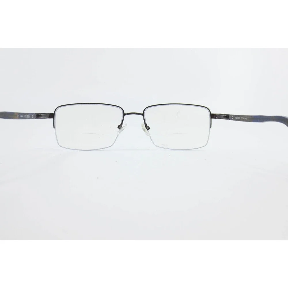 Van Heusen H203 BRN Brown Rectangular Semi-Rimless Eyeglass Frames 58-18-145